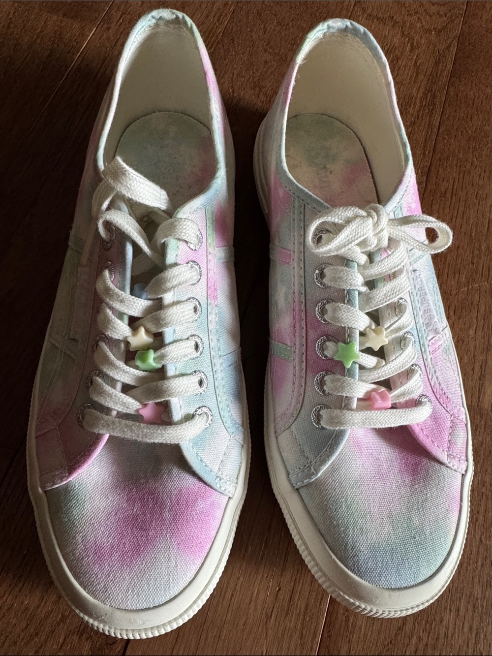 Superga Pastel Tie-Dye Sneakers with Beads